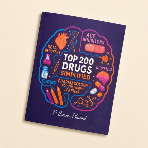 Top 200 Drugs Simplified: Pharmacology Coloring Book & Study Guide for Visual Learners NEW A5 SIZE