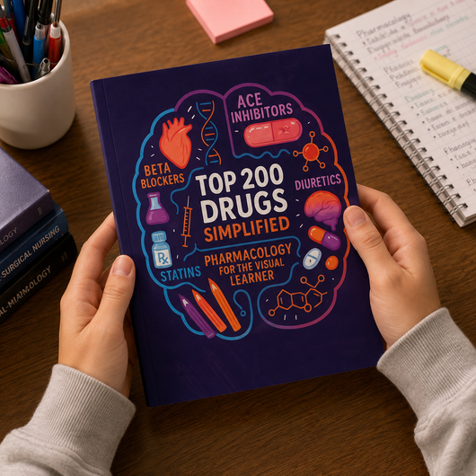 Top 200 Drugs Simplified: Pharmacology Coloring Book & Study Guide for Visual Learners NEW A5 SIZE
