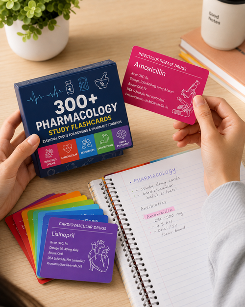 300+ Drugs Pharmacology Flashcards - Complete Pharmacology Digital Study Guide for Nursing & Med School