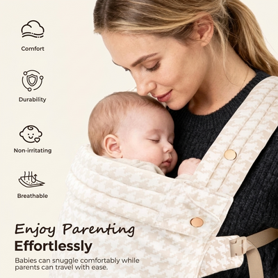 Ergonomic Houndstooth Baby Carrier