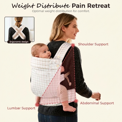 Ergonomic Houndstooth Baby Carrier