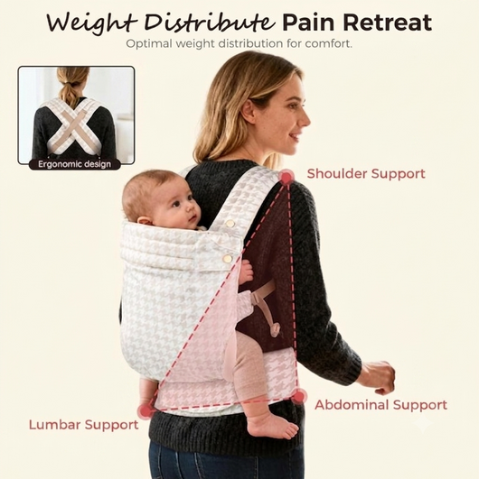 Ergonomic Houndstooth Baby Carrier